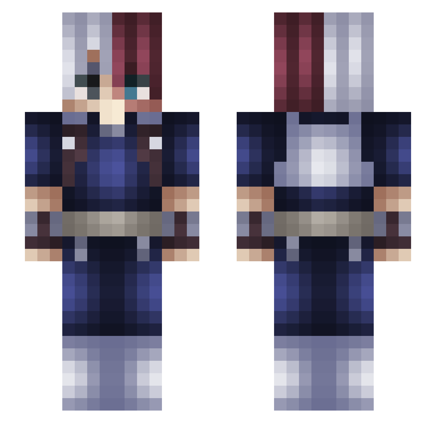 K0RUU_ Minecraft skin, front and back view