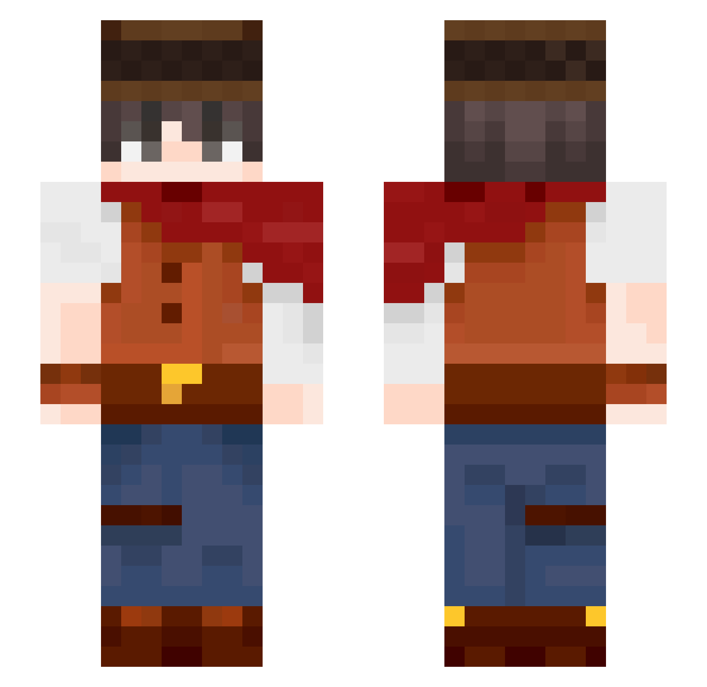 TNTboem Minecraft skin, front and back view