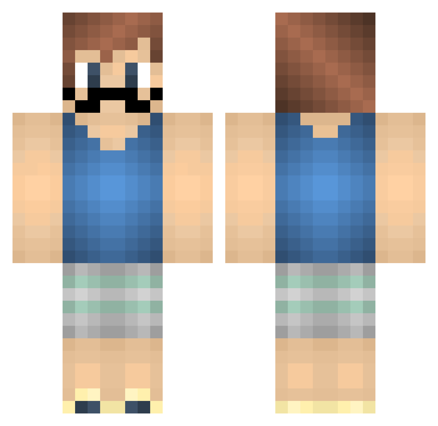 Slipknot Minecraft skin, front and back view