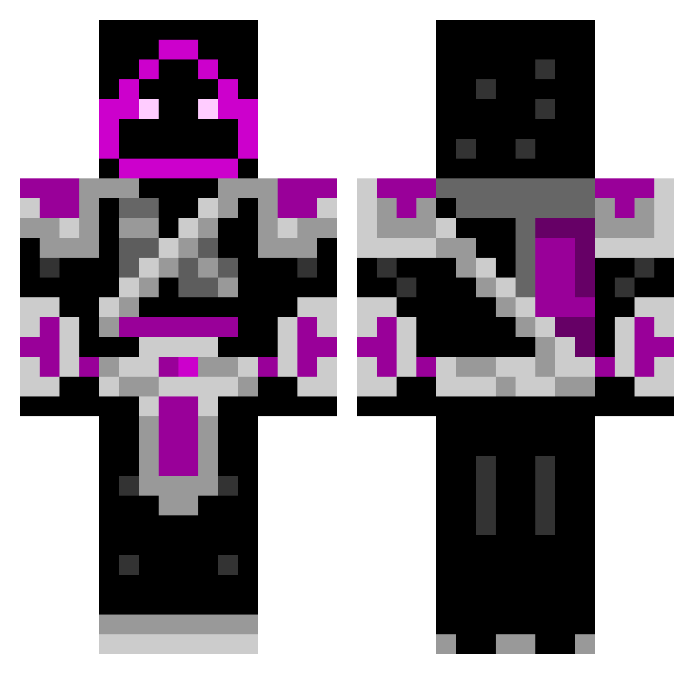 TCG_Madara Minecraft skin, front and back view