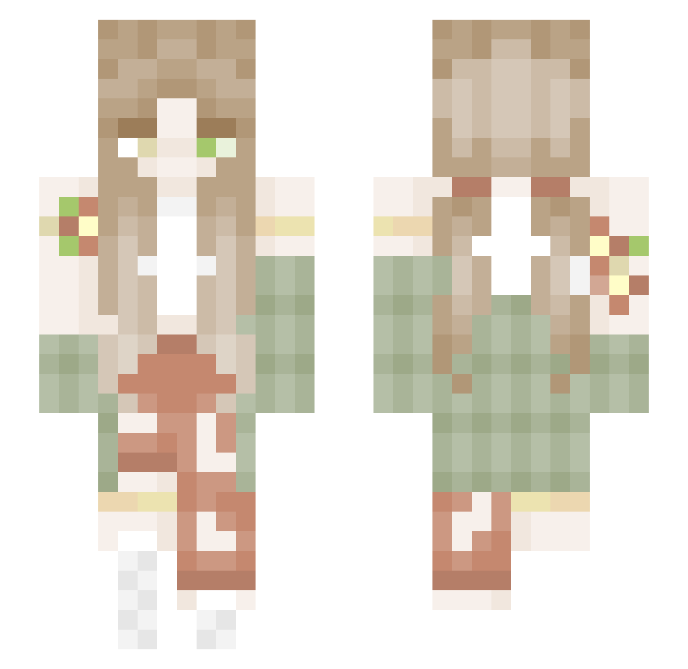 mabela Minecraft skin, front and back view