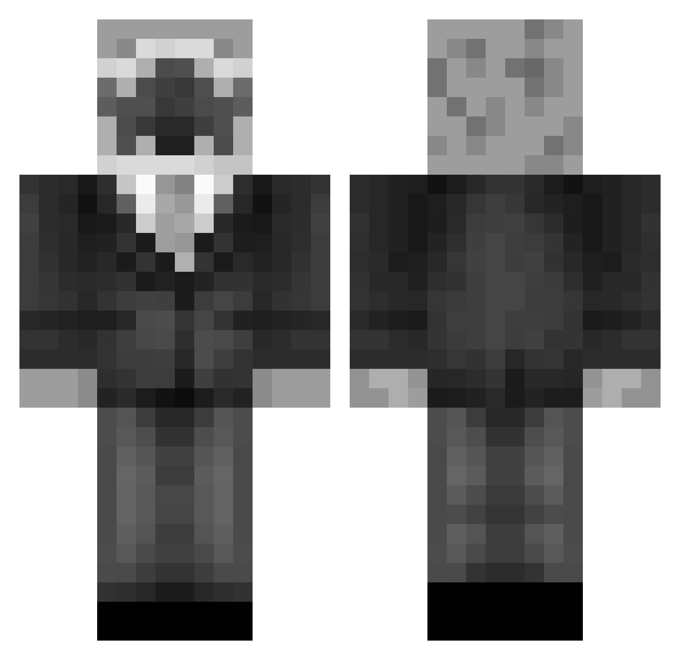 SharkMakar Minecraft skin, front and back view