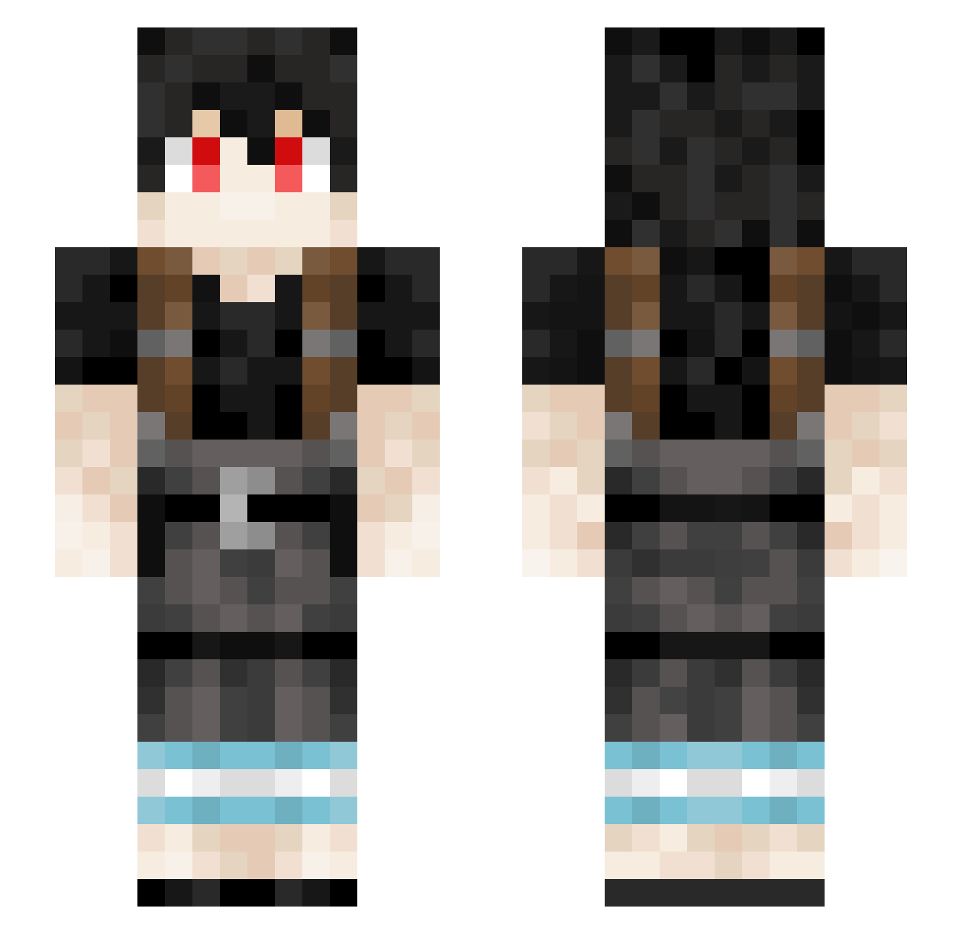 Exempted Minecraft skin, front and back view