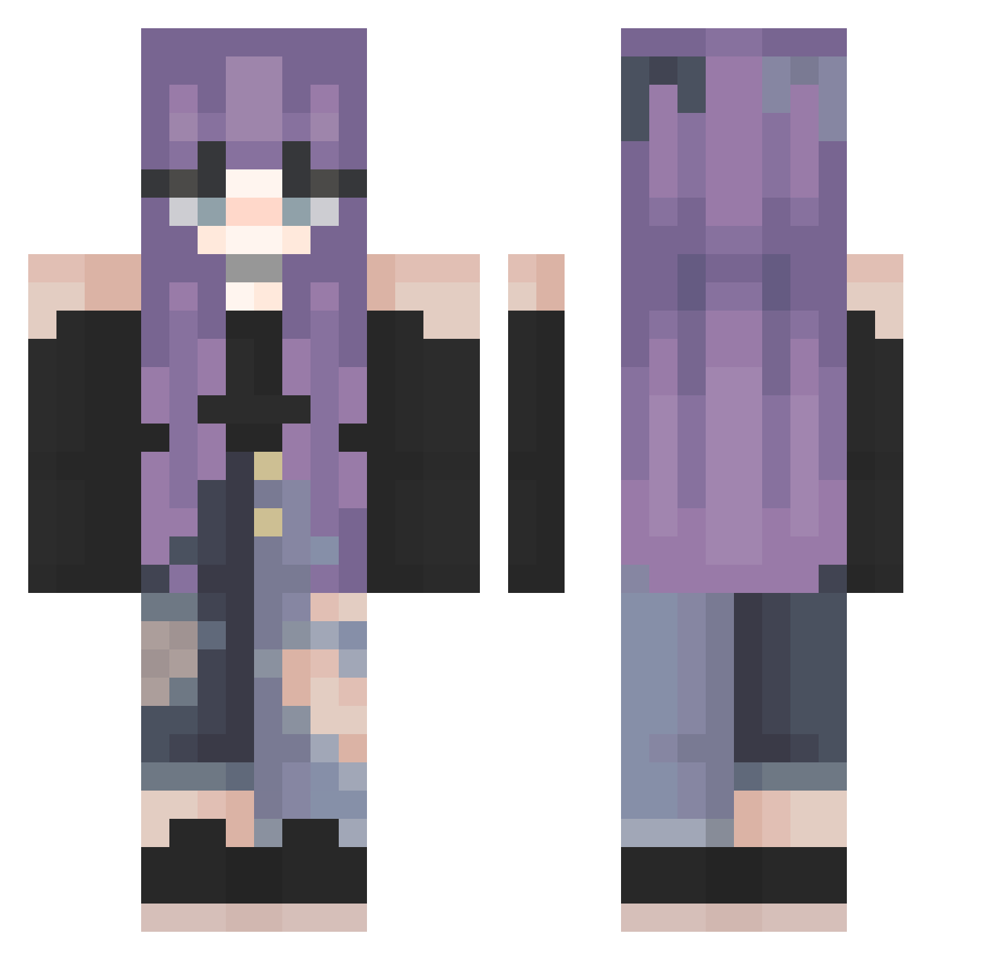 TeddyBearrrrr Minecraft skin, front and back view