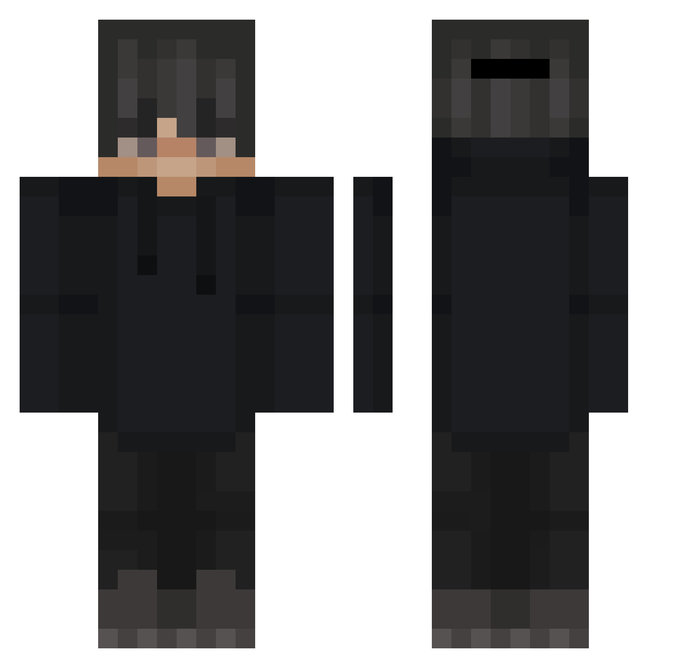 UmItsMike Minecraft skin, front and back view
