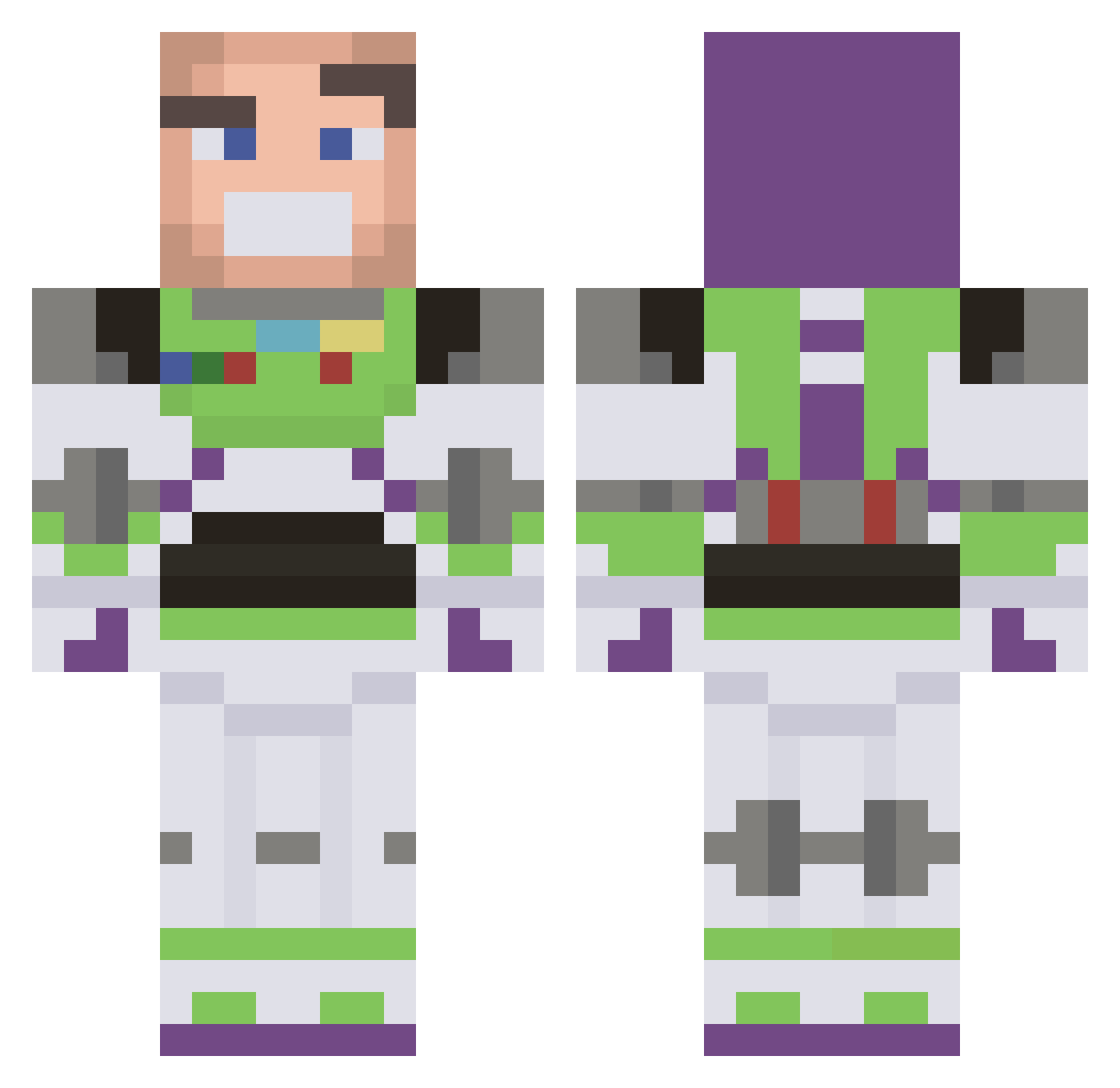 JojoDuMultivers Minecraft skin, front and back view