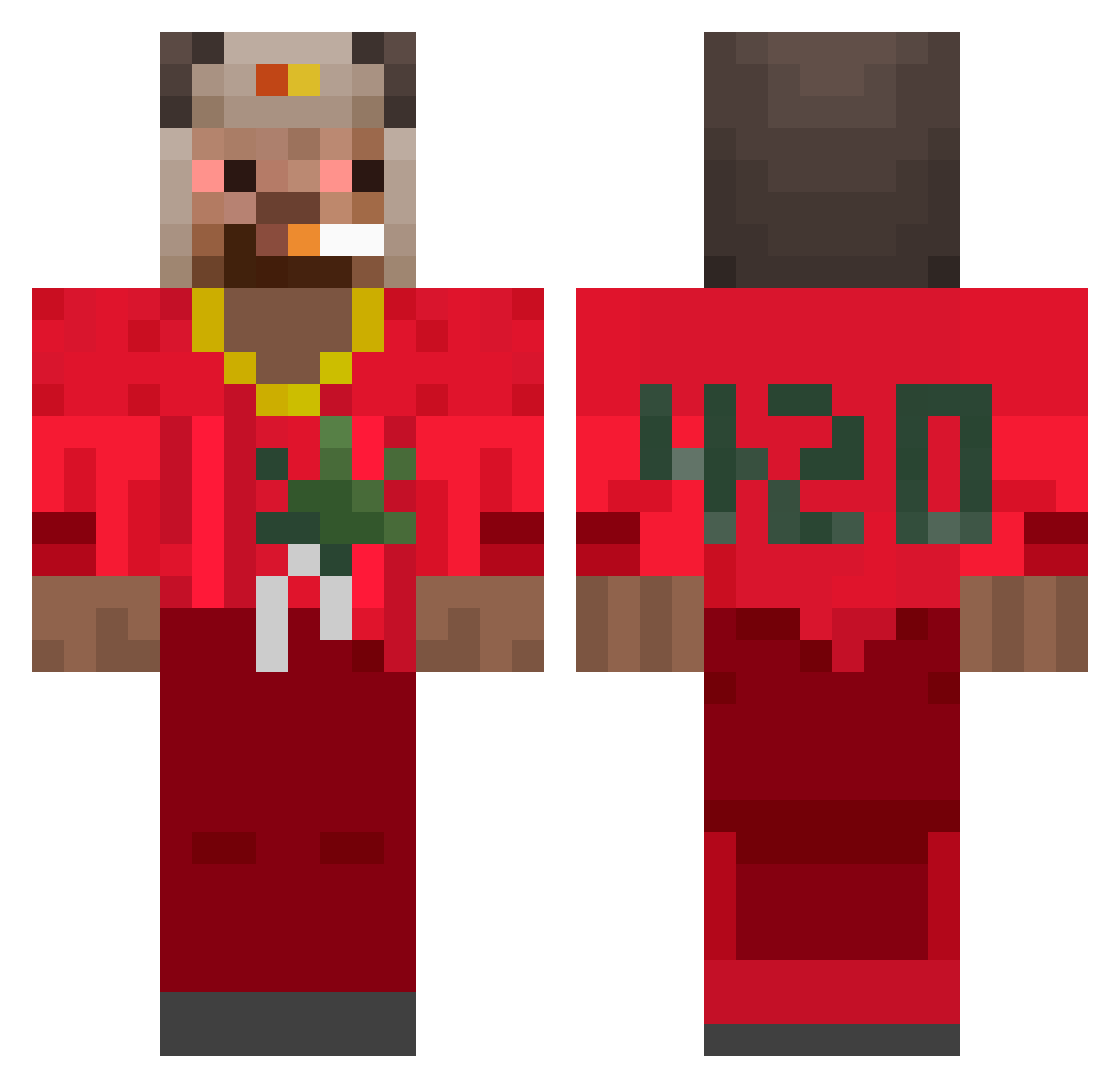 emmiwy Minecraft skin, front and back view