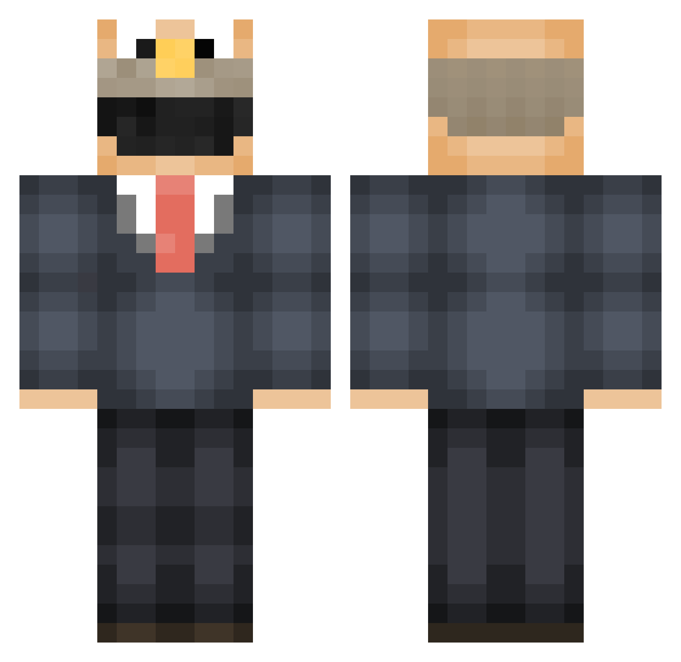 Fear1ess16 Minecraft skin, front and back view