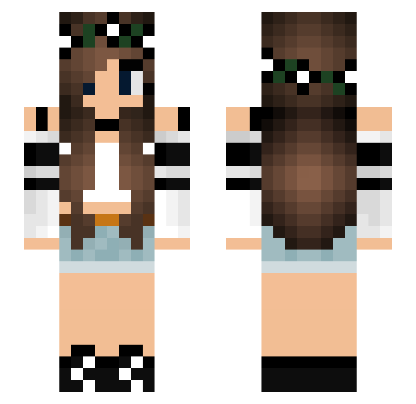 xLuckyLady Minecraft skin, front and back view