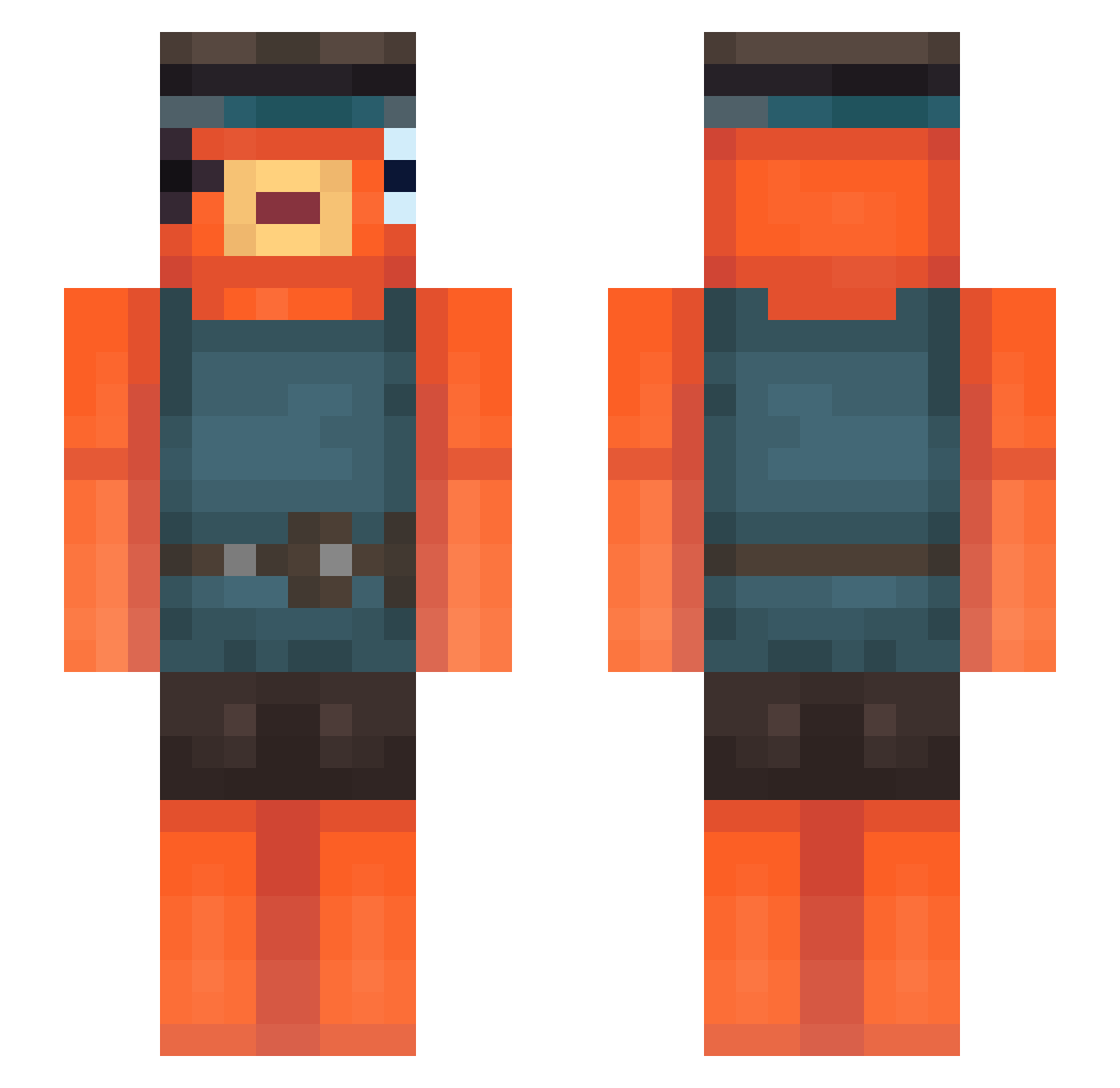 Regionary Minecraft skin, front and back view