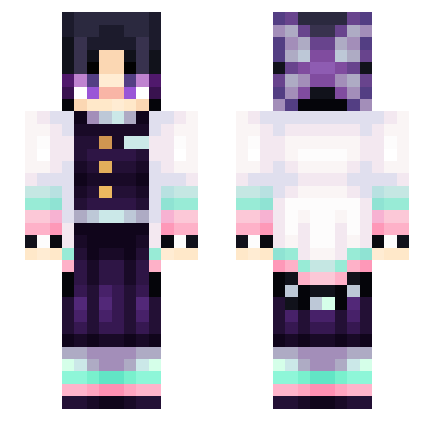 M4l3k Minecraft skin, front and back view