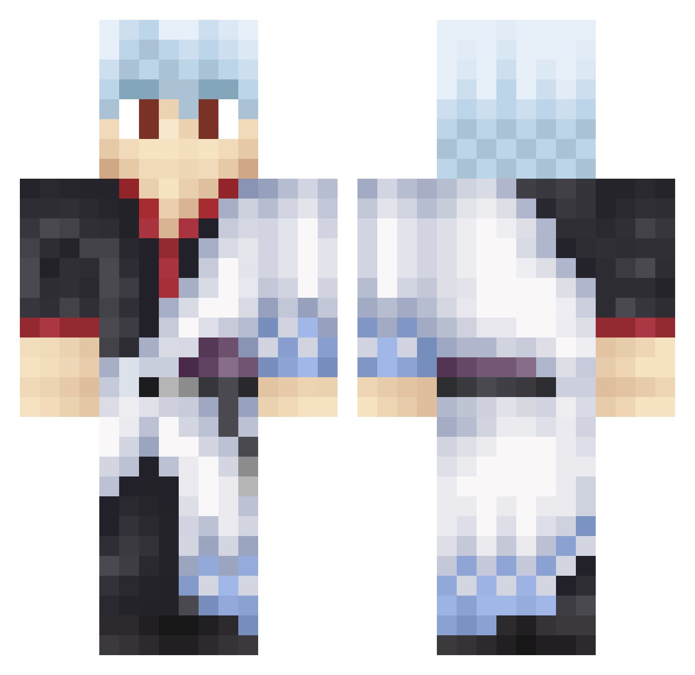 ParisStation Minecraft skin, front and back view