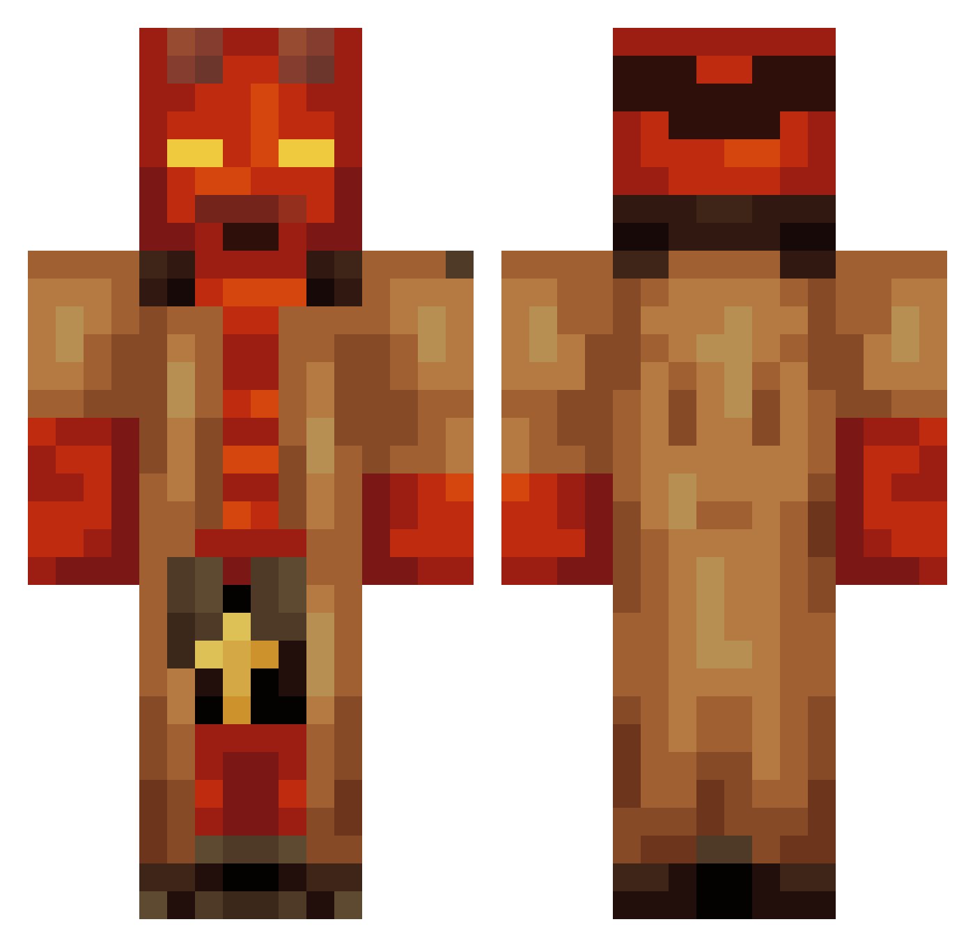adhdfoxtrot Minecraft skin, front and back view