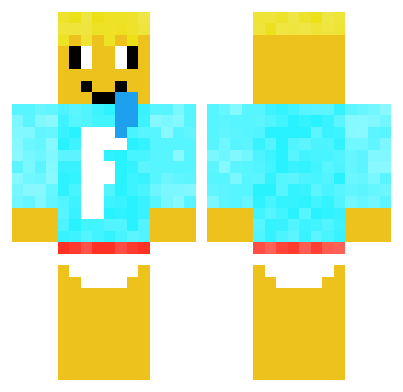 ScaryNacho Minecraft skin, front and back view