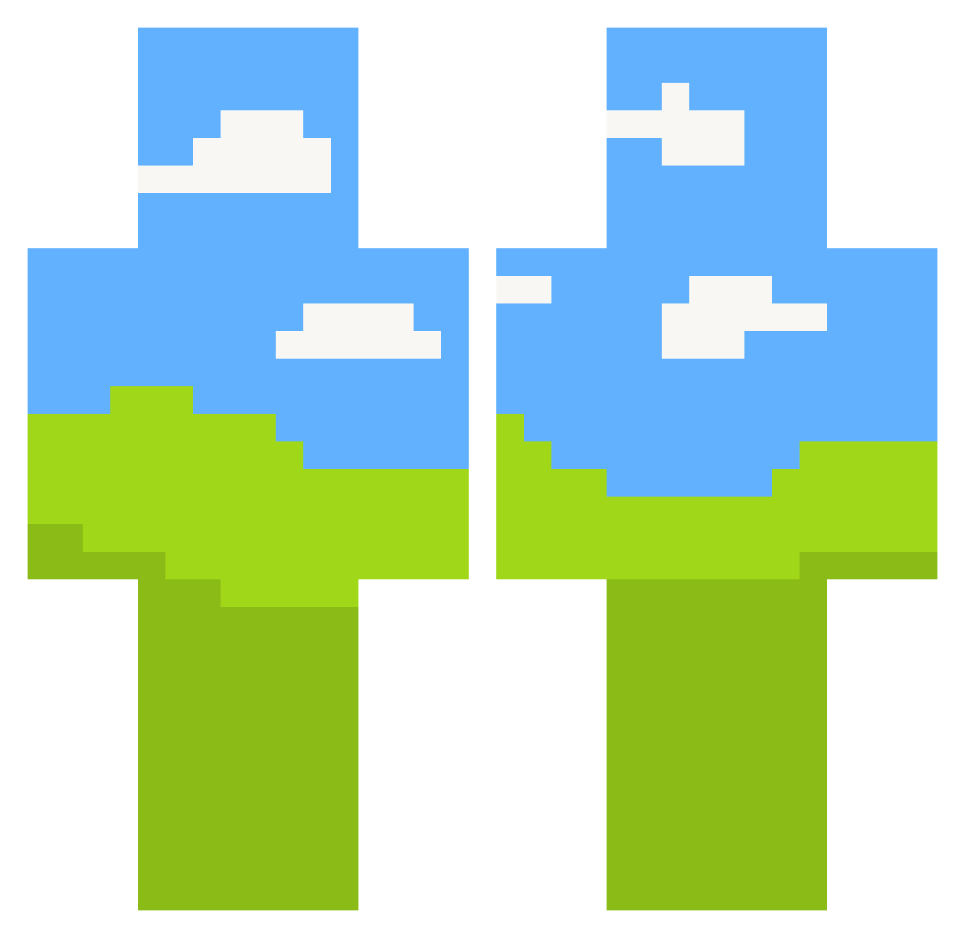 ChaRacher Minecraft skin, front and back view
