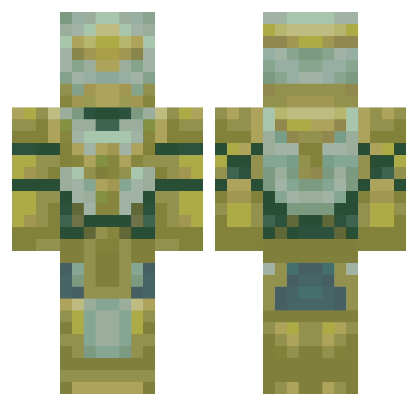 Zqptw Minecraft skin, front and back view