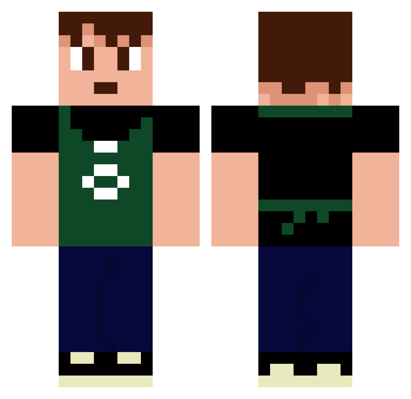 gusayk Minecraft skin, front and back view