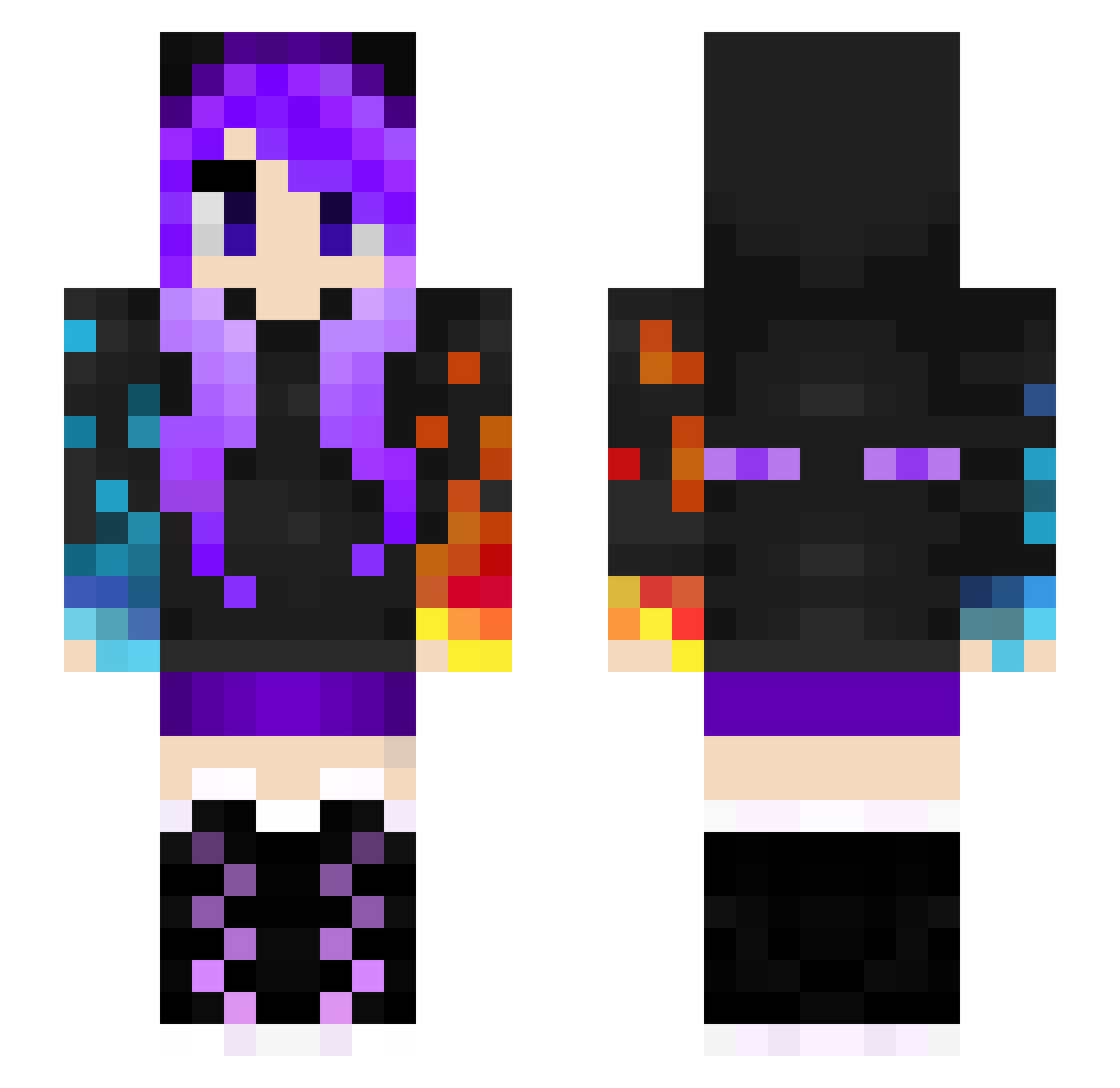 Banteline Minecraft skin, front and back view
