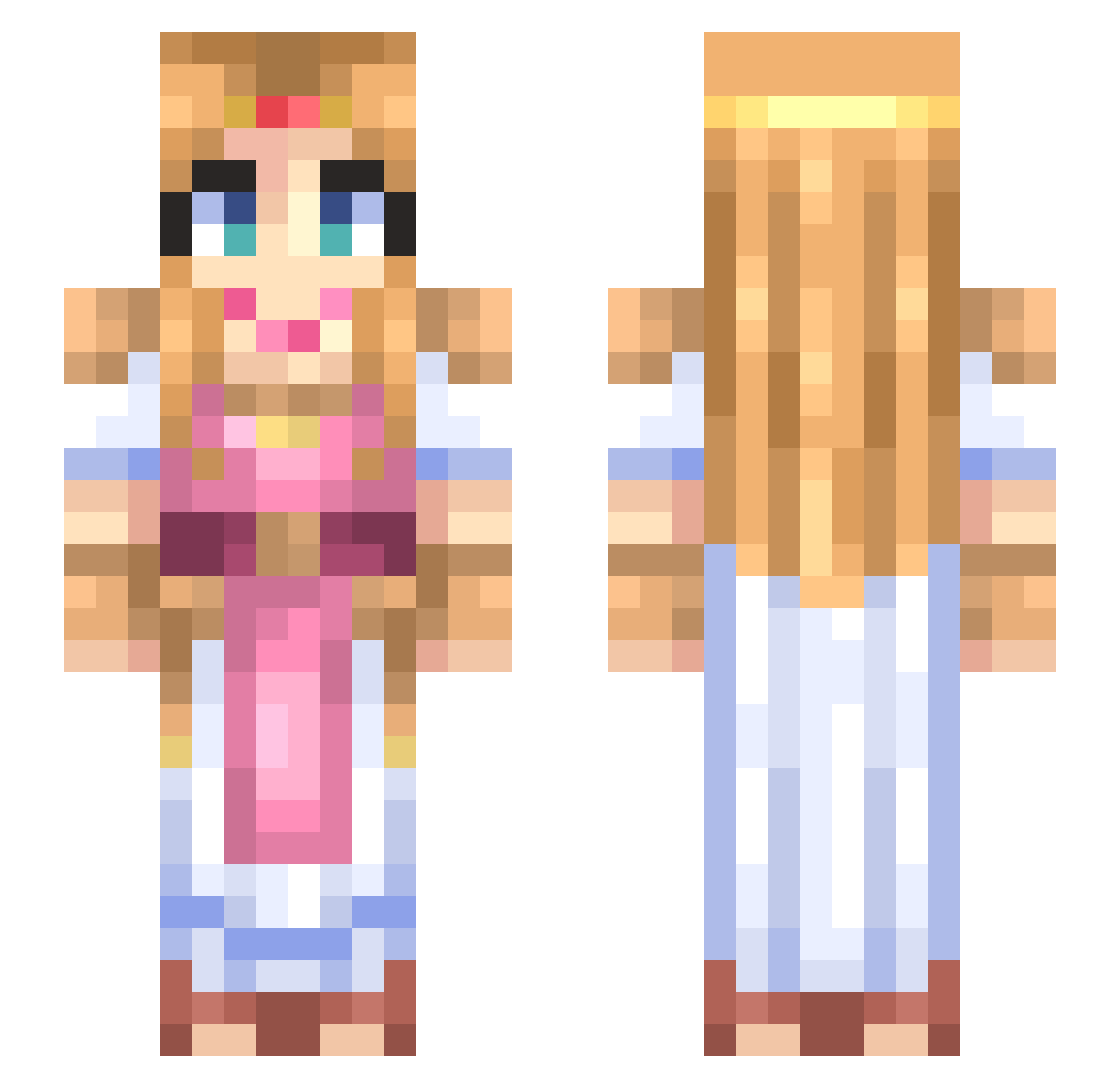 Droflam Minecraft skin, front and back view