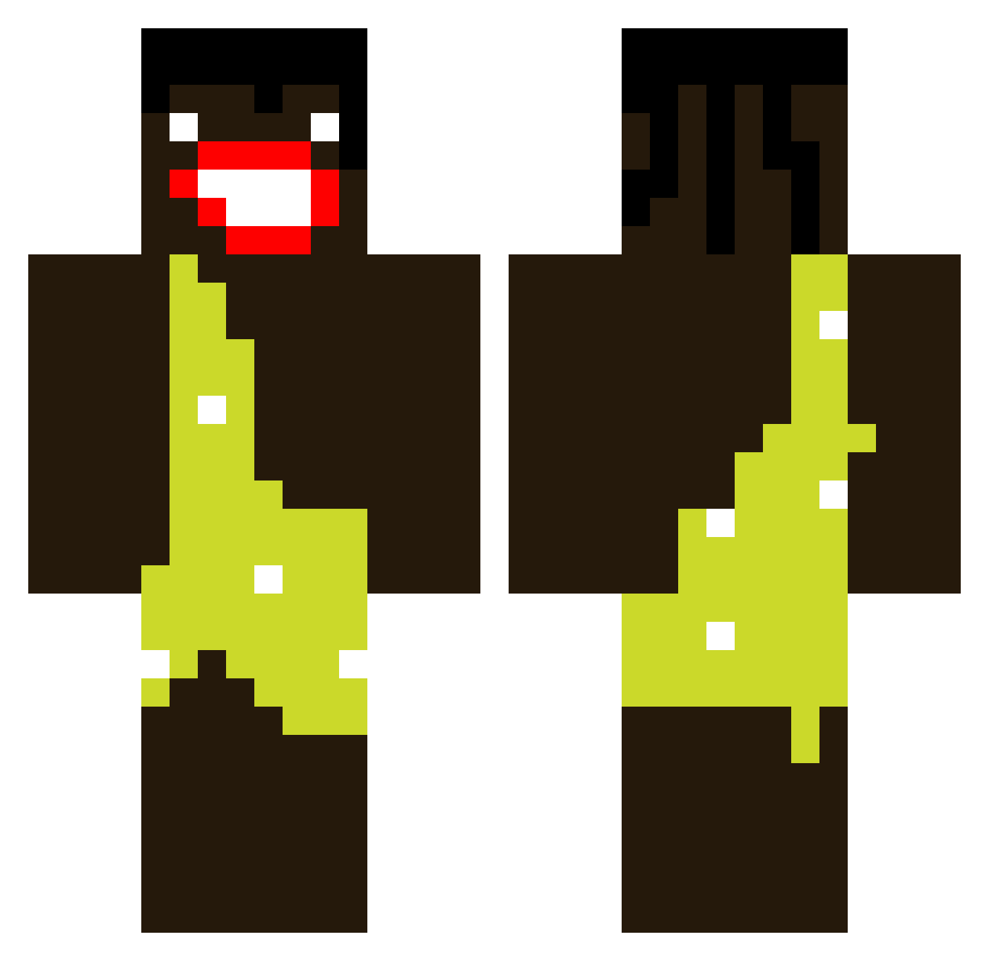 ZayNess Minecraft skin, front and back view