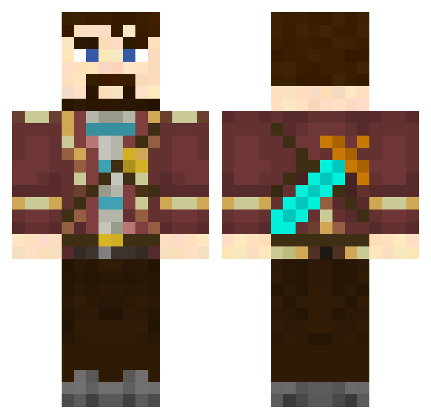 Oscartjb Minecraft skin, front and back view