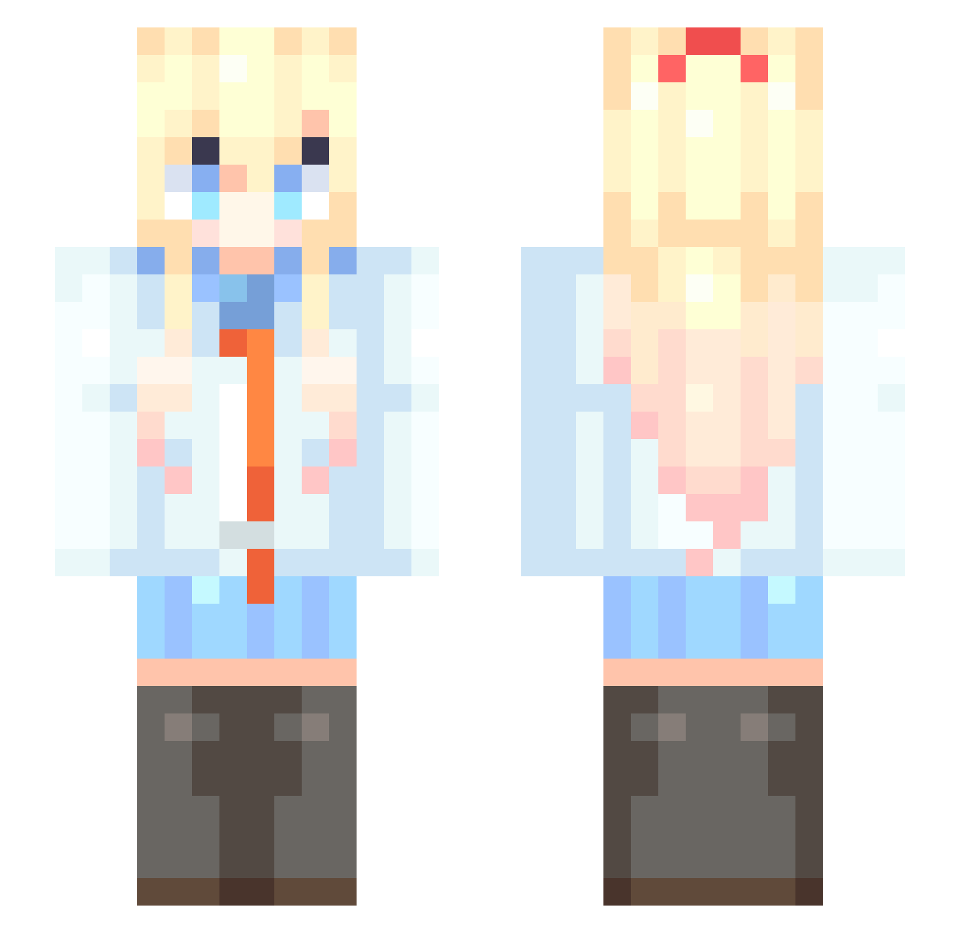 Xylax566 Minecraft skin, front and back view