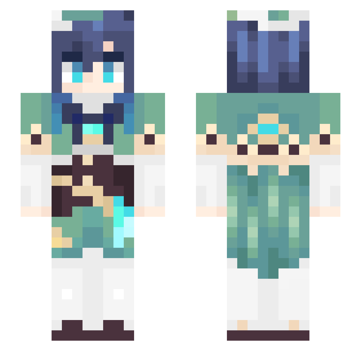 F_NoName_F Minecraft skin, front and back view