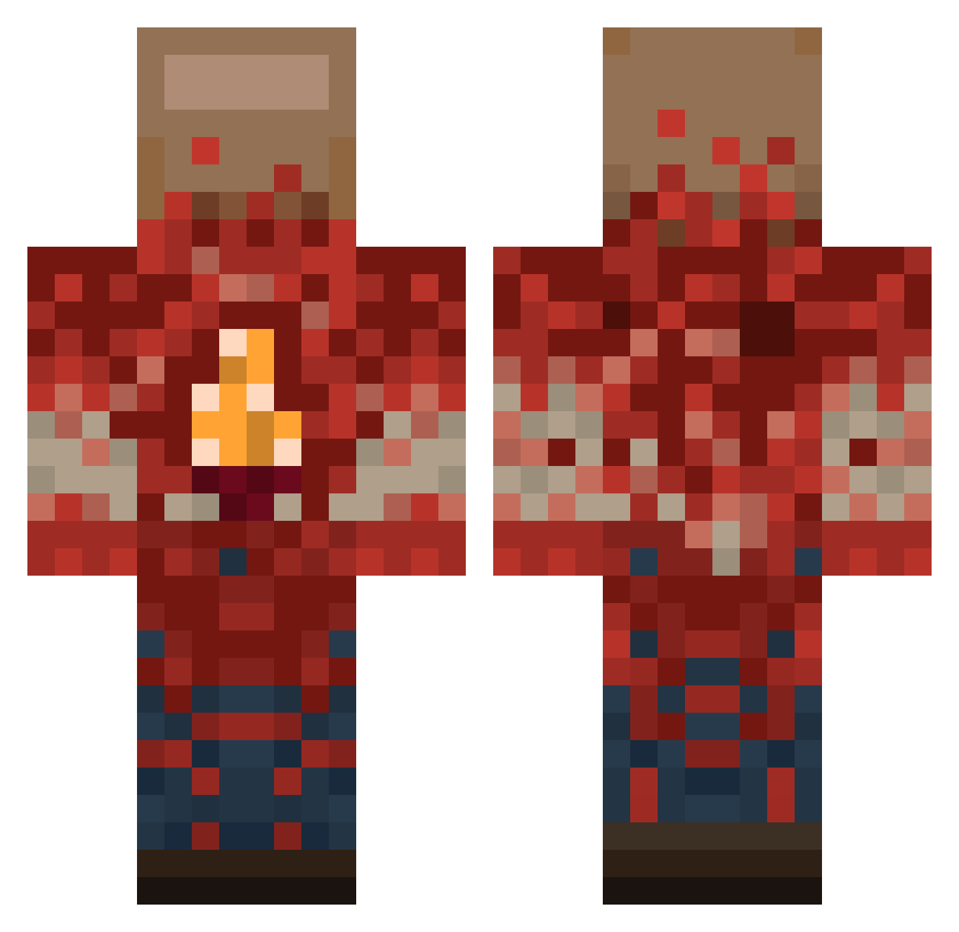 Dysphoria Minecraft skin, front and back view