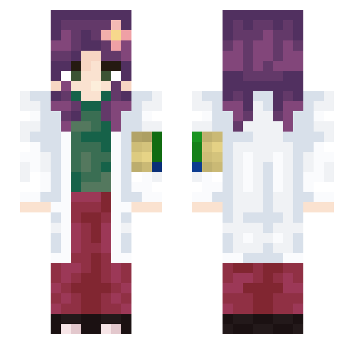 chisssato Minecraft skin, front and back view
