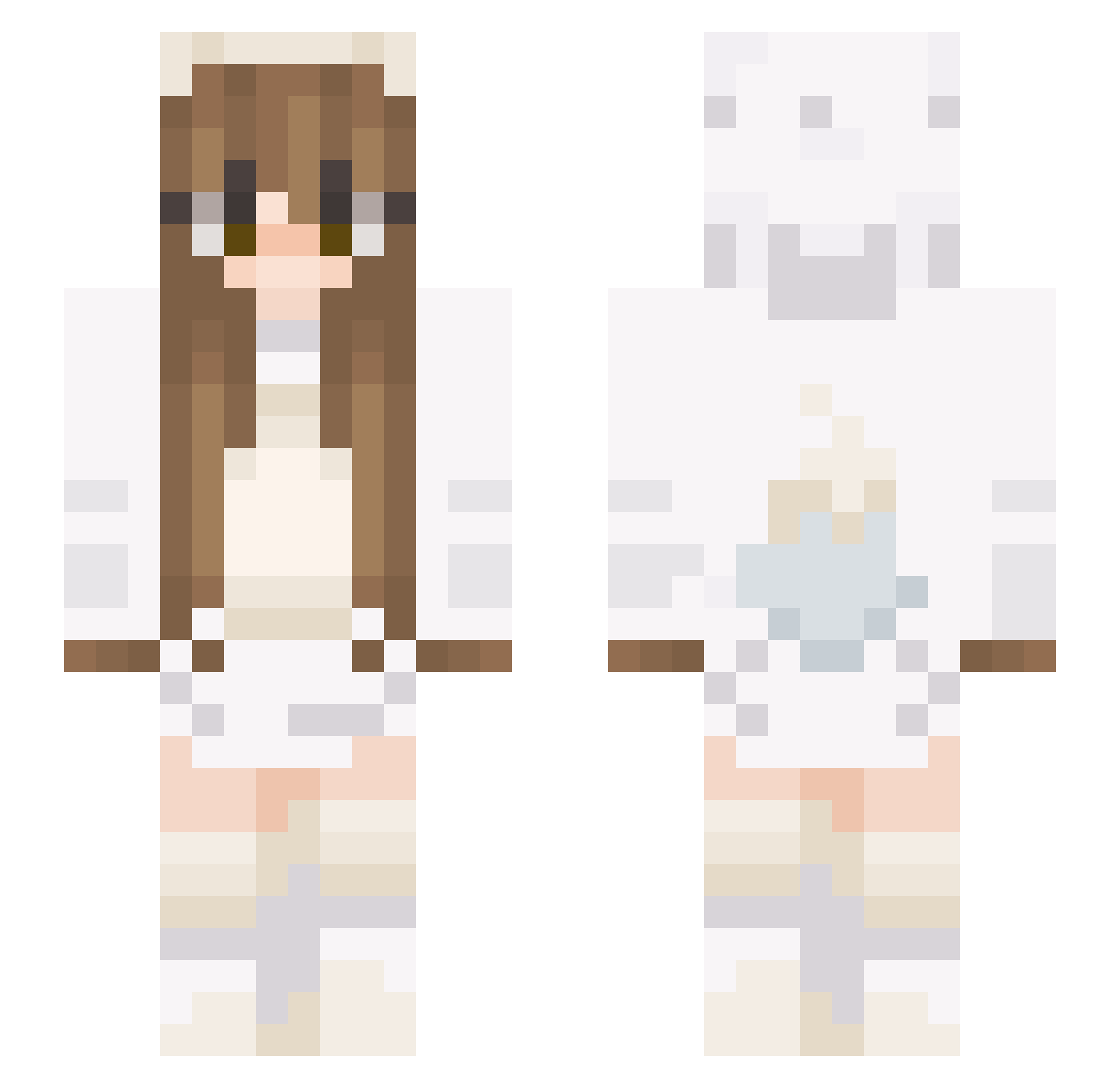 White_Ricee Minecraft skin, front and back view