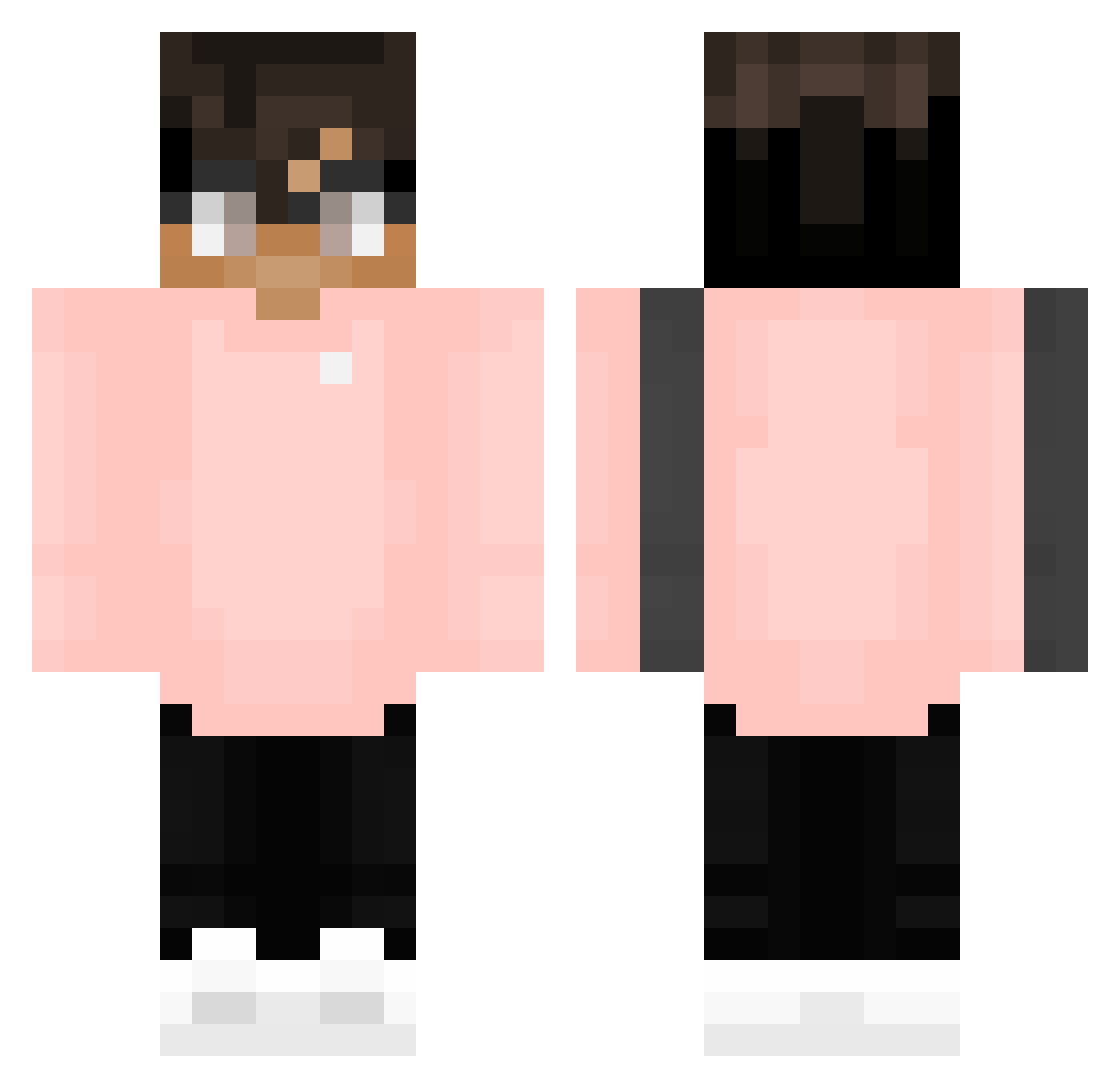 Remoc Minecraft skin, front and back view