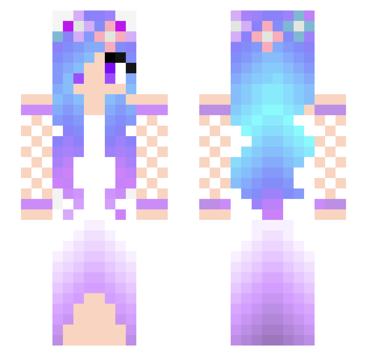 LadyVendetta Minecraft skin, front and back view