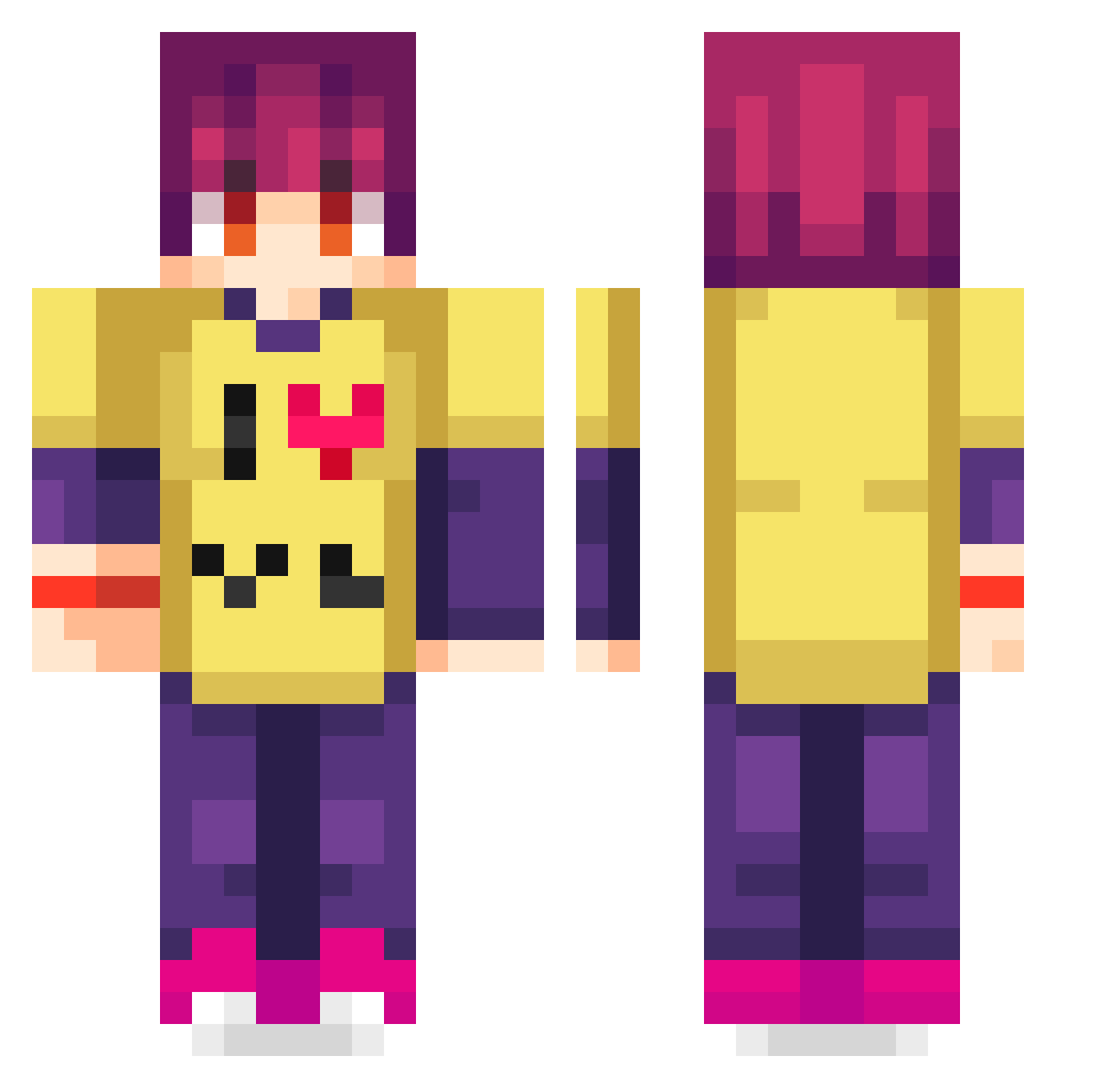 SuperMax95 Minecraft skin, front and back view