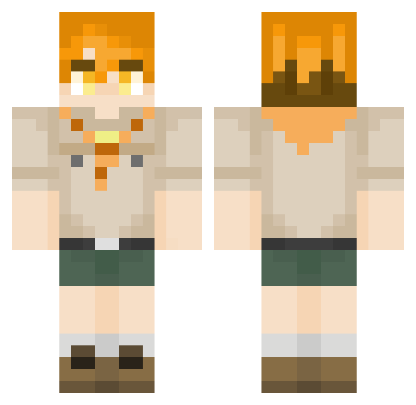 fytage Minecraft skin, front and back view