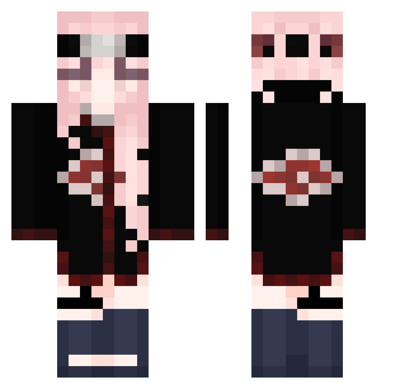 Swurvinn Minecraft skin, front and back view