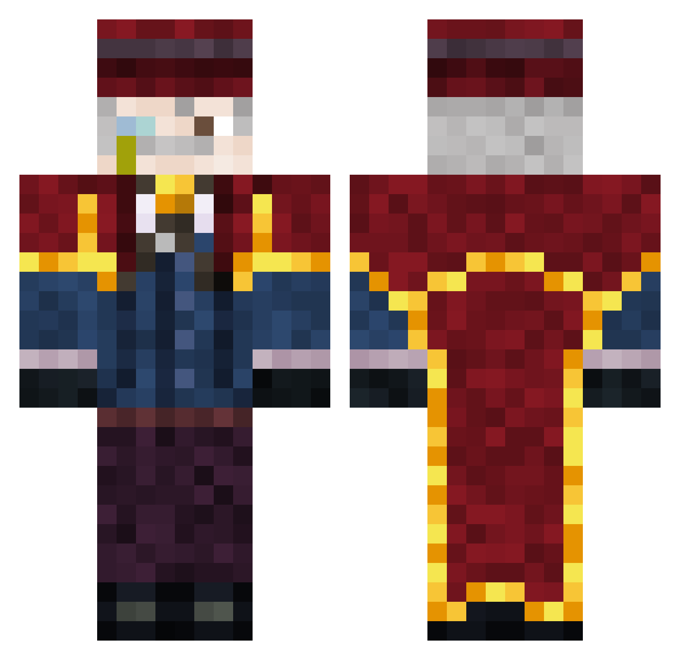 Scaradox Minecraft skin, front and back view