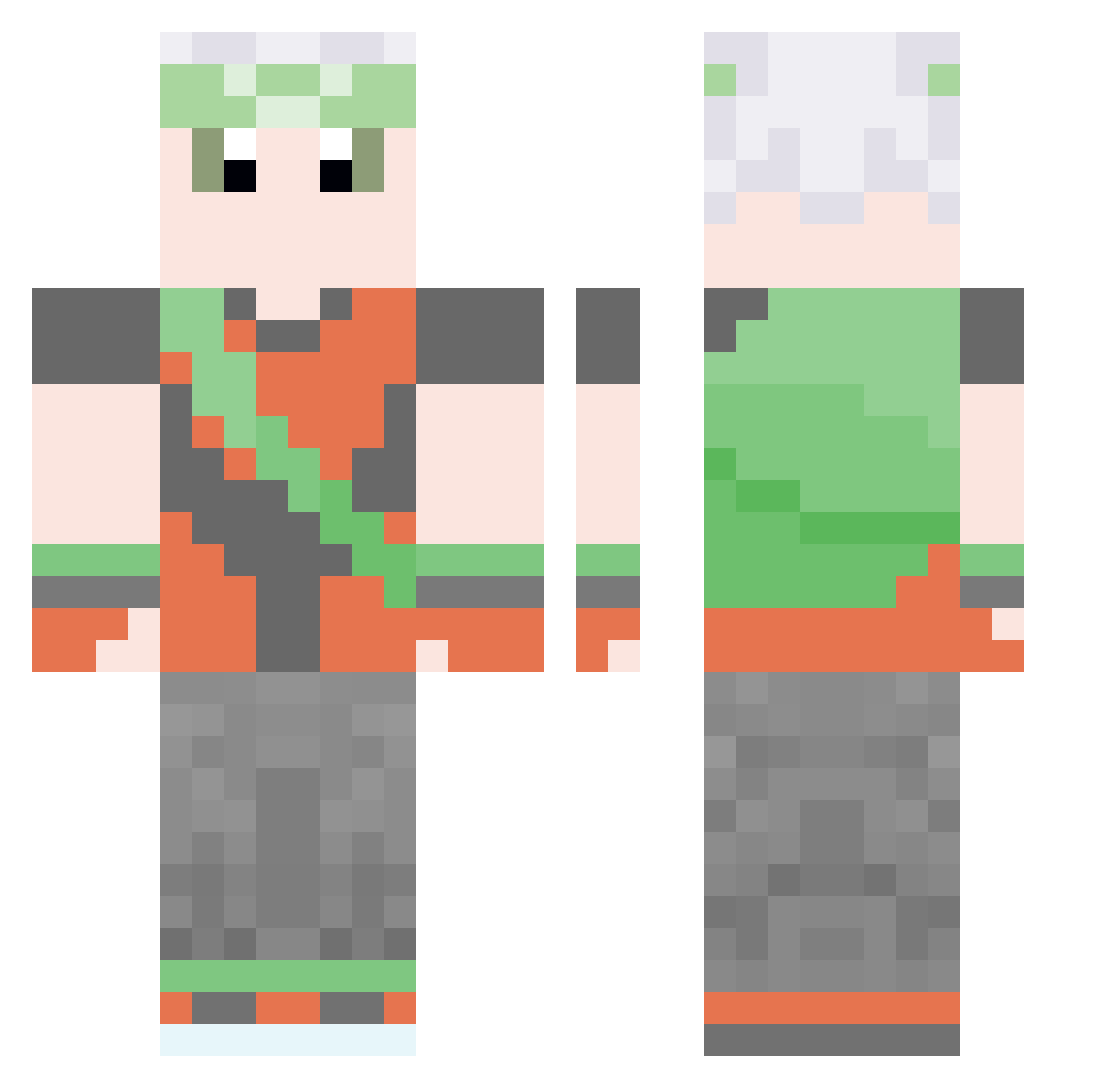 kaze06 Minecraft skin, front and back view