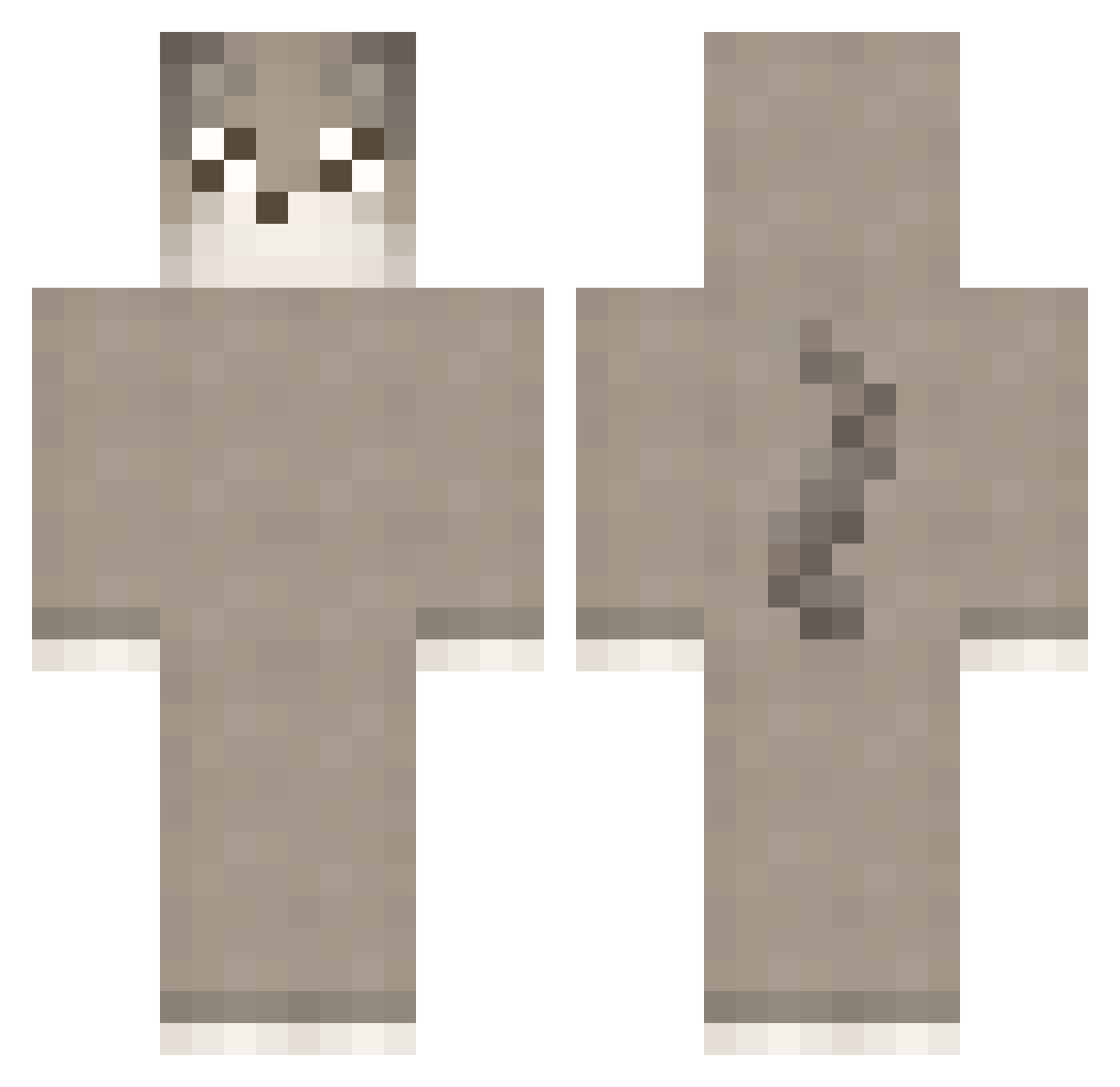 DANANHA Minecraft skin, front and back view