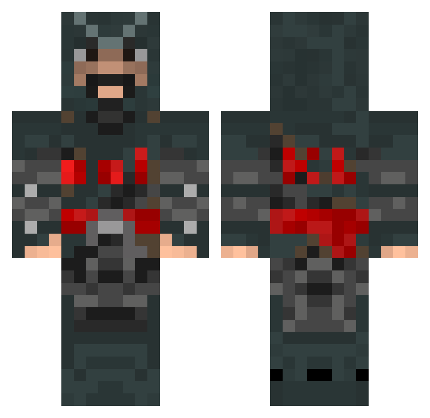 unicolored Minecraft skin, front and back view