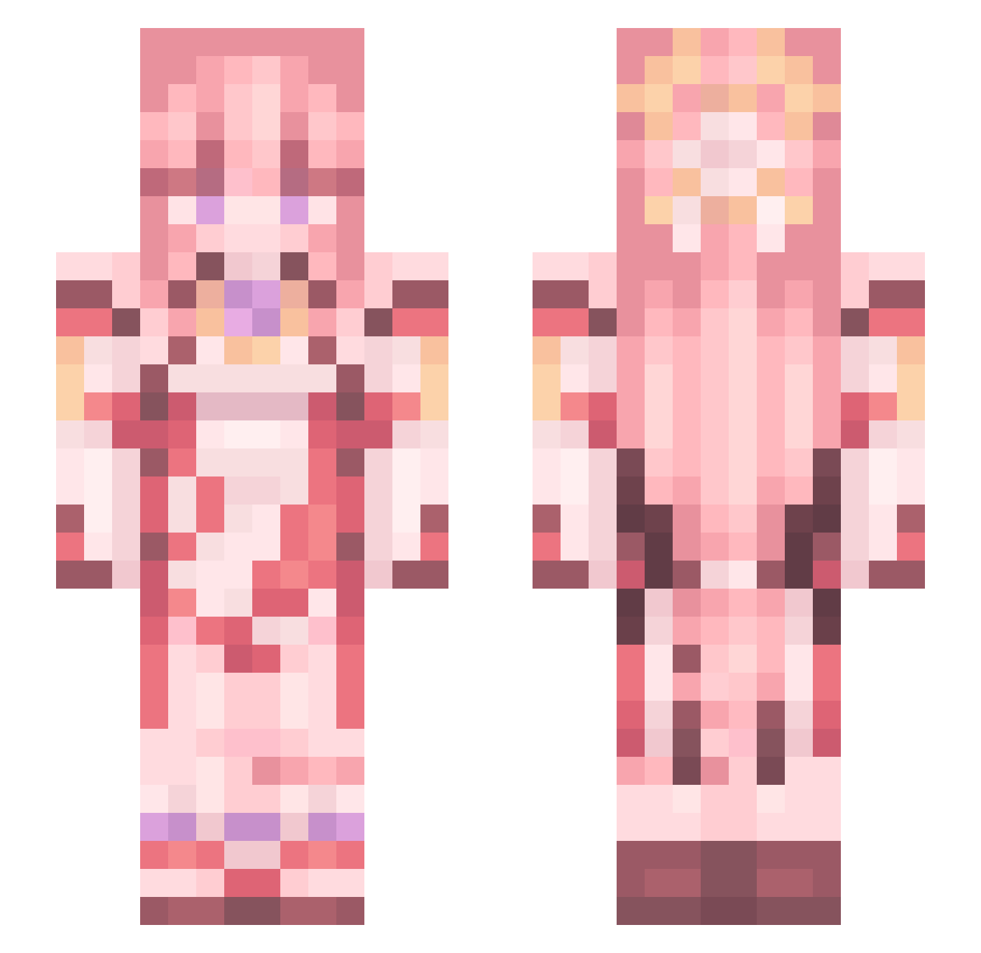 RoxyKyu Minecraft skin, front and back view