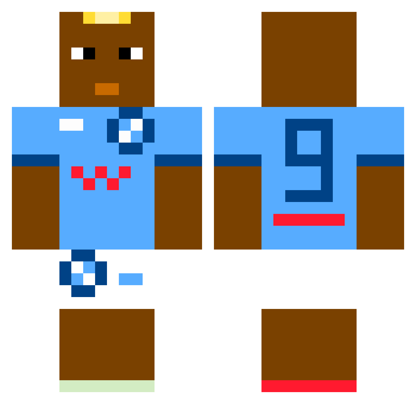 NapoliForLife Minecraft skin, front and back view
