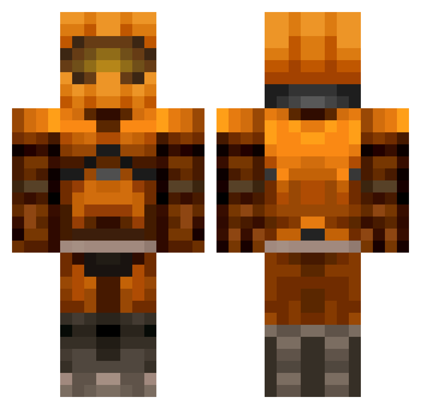 nymichPC Minecraft skin, front and back view