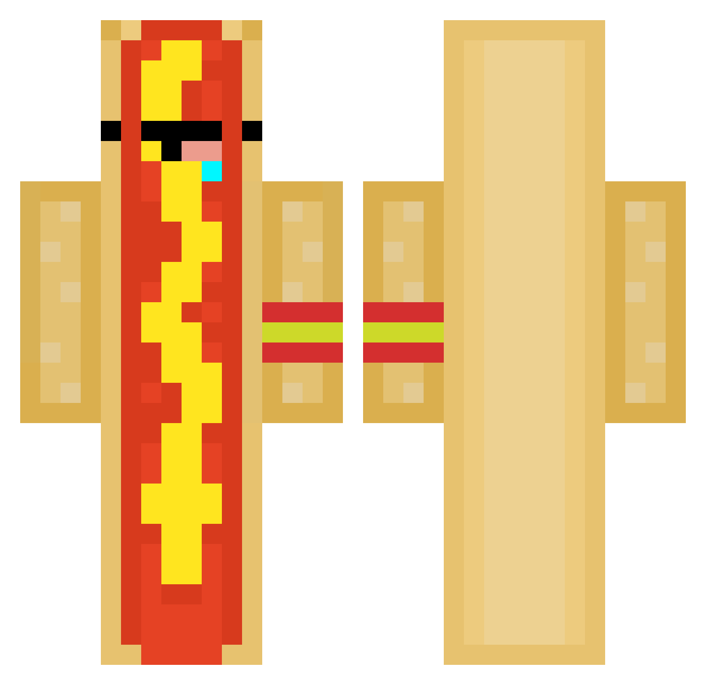 t0nI777 Minecraft skin, front and back view