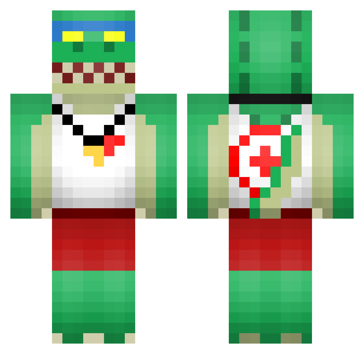 NNamor Minecraft skin, front and back view