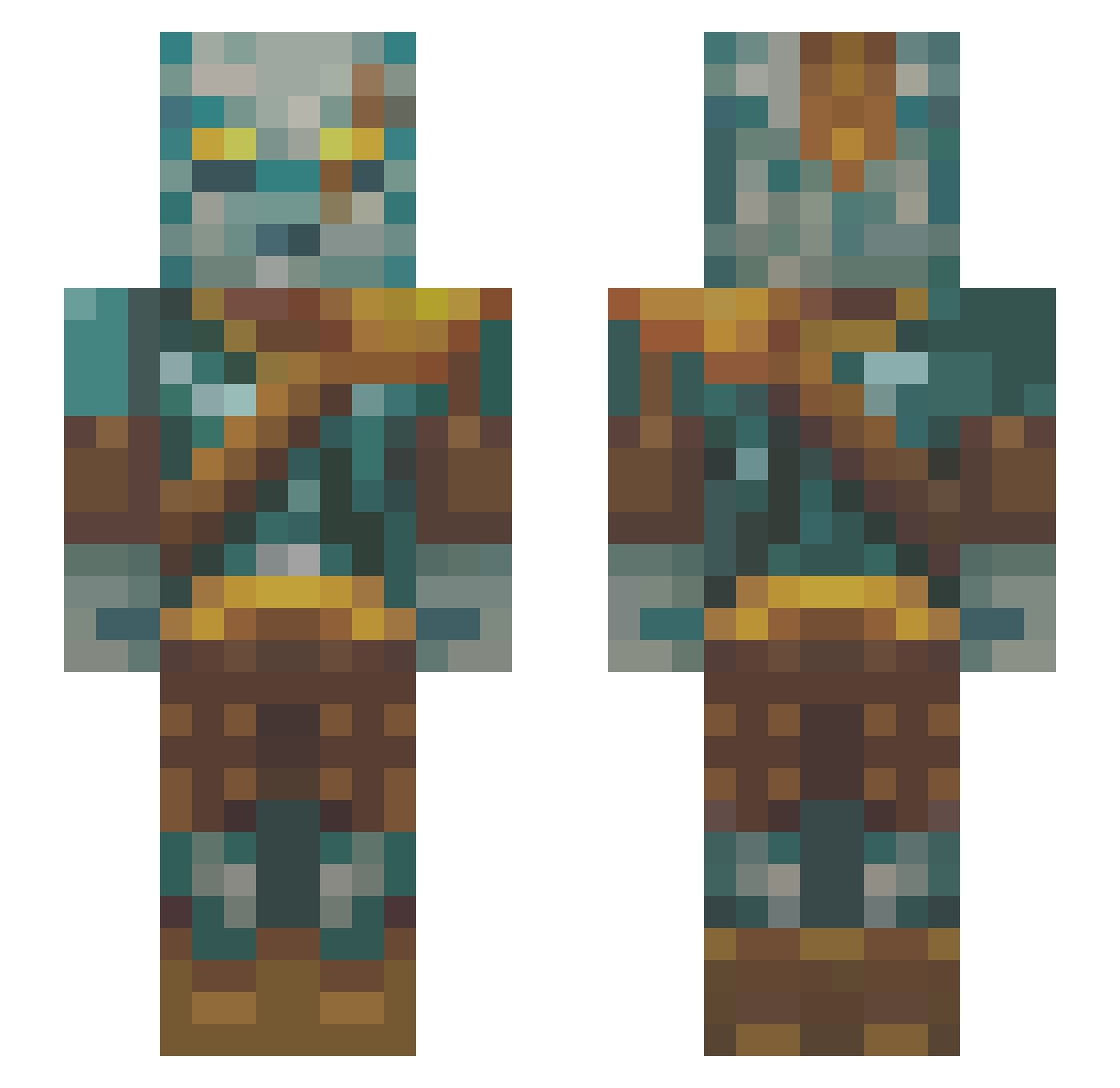 Ankhdryl Minecraft skin, front and back view