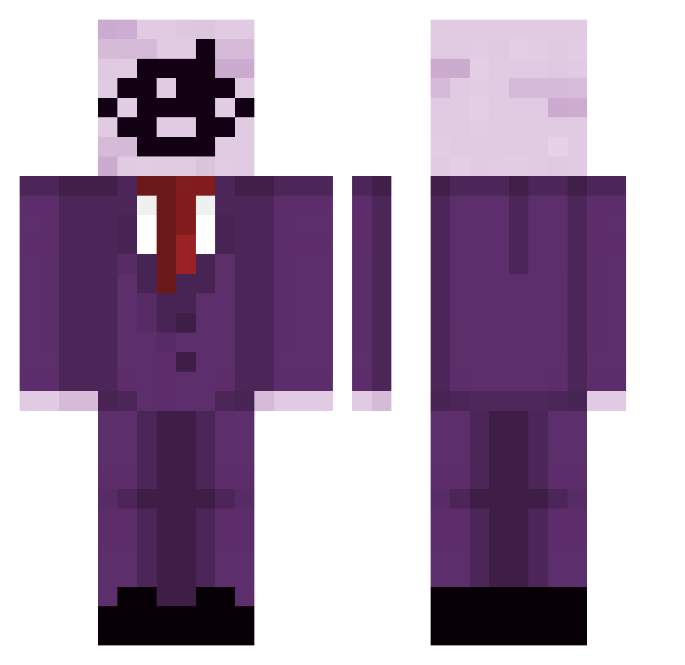 Yuk1ne666 Minecraft skin, front and back view