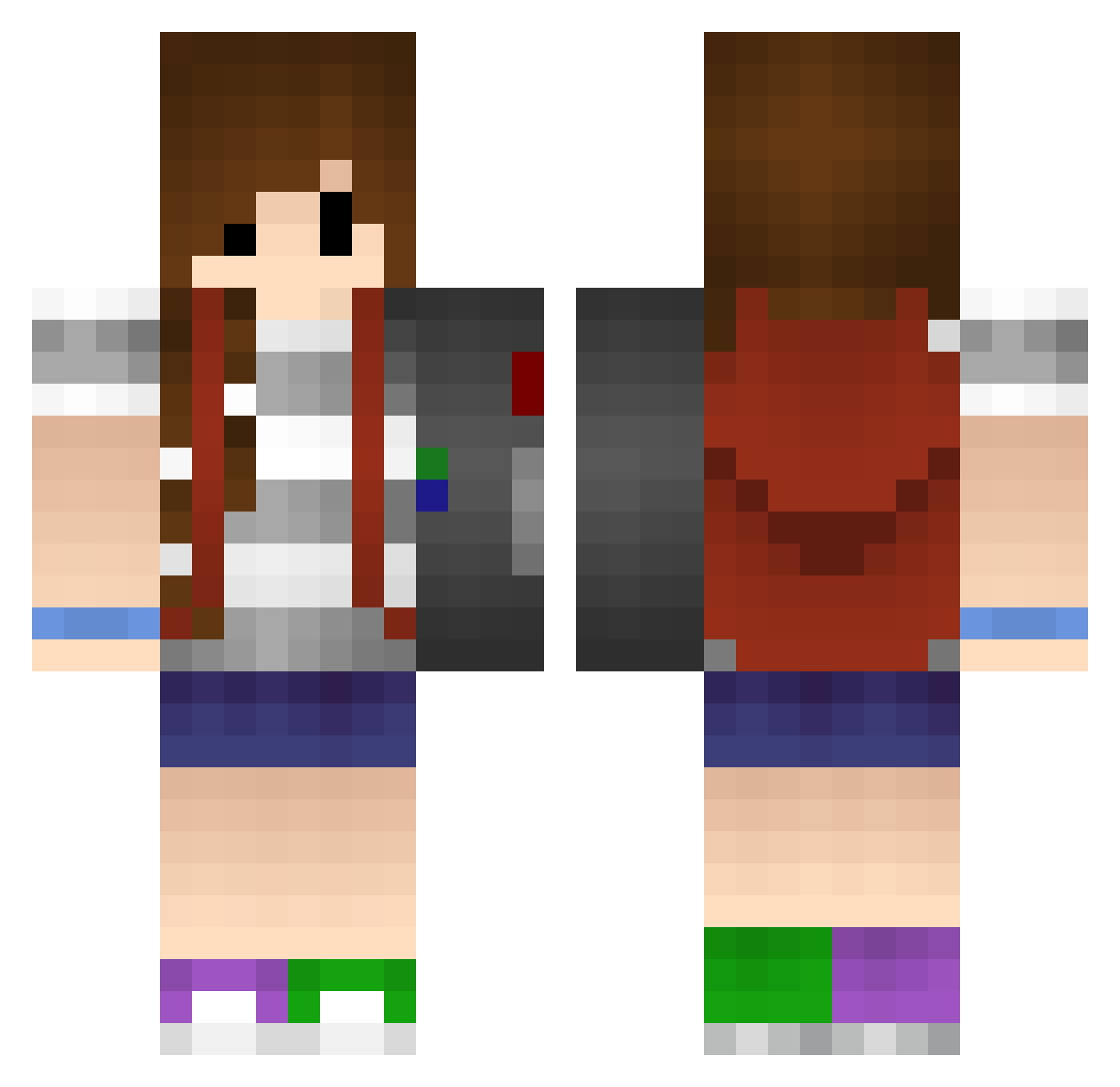 Anabel Minecraft skin, front and back view