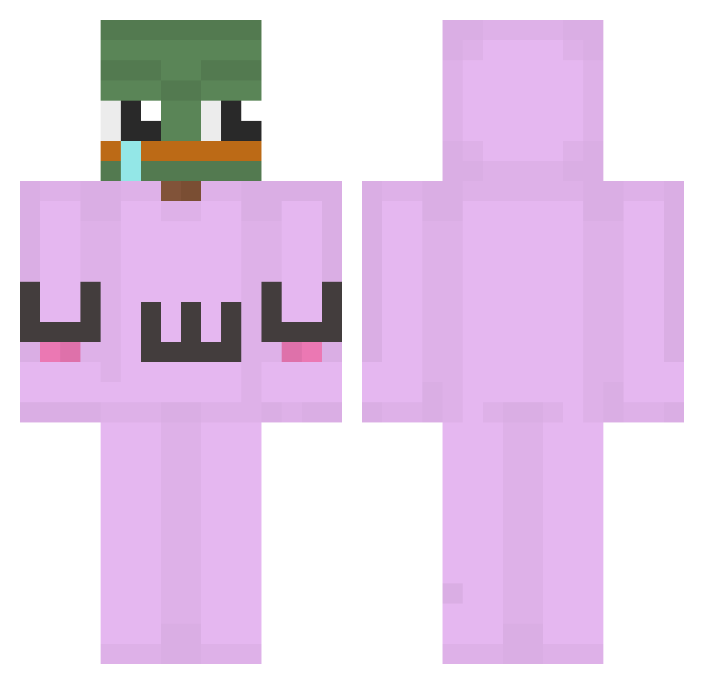 Astruss Minecraft skin, front and back view