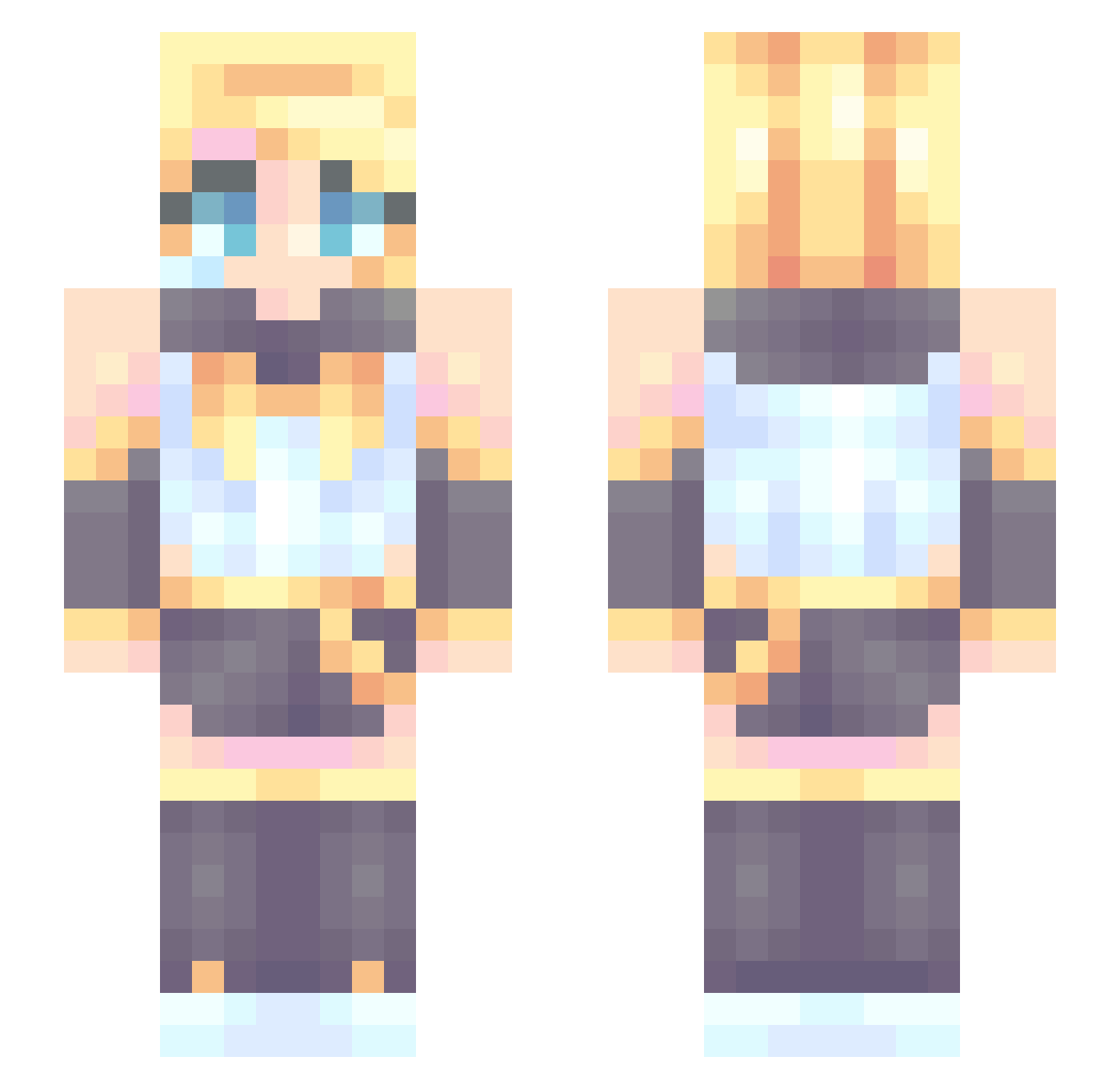 juanessteps Minecraft skin, front and back view