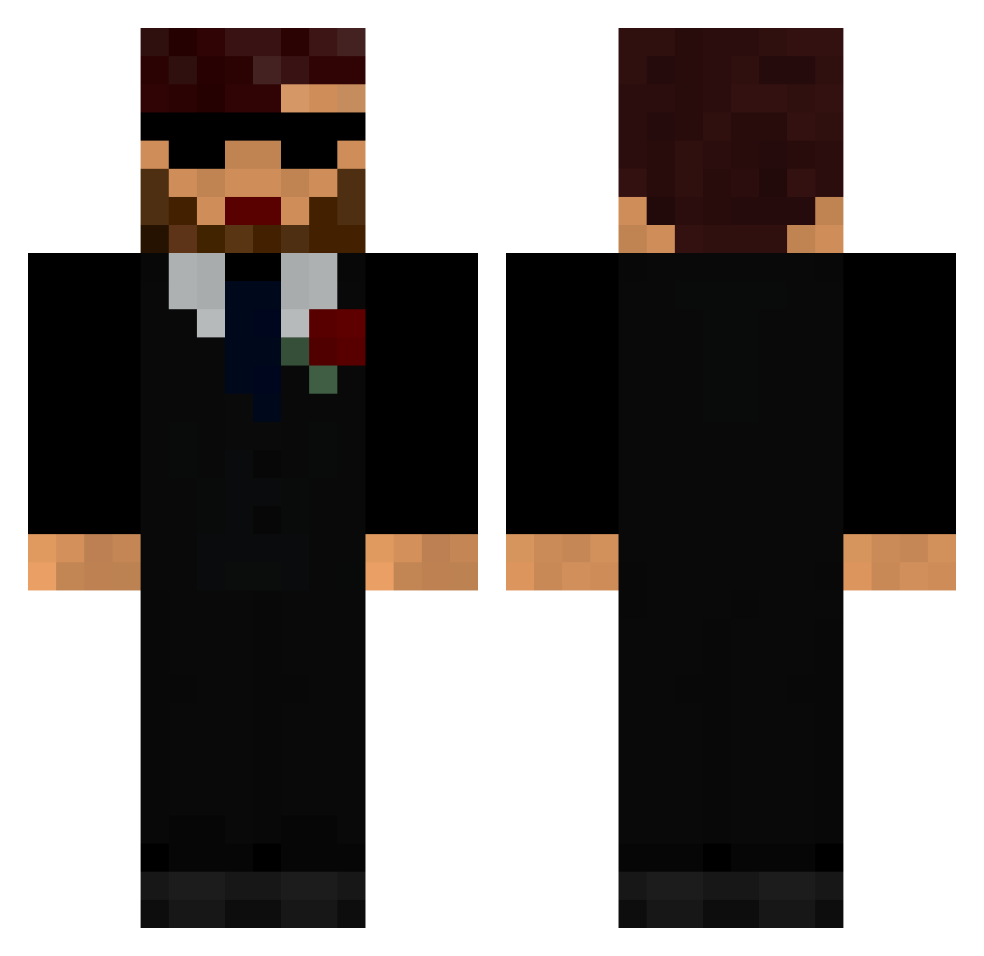 ArsVel Minecraft skin, front and back view